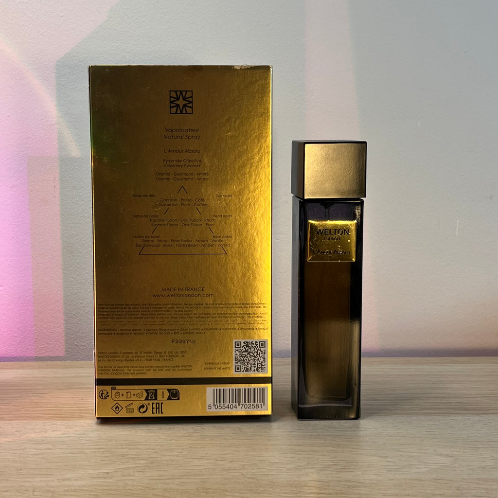 L’amour absolu – Extrait de parfum (100 ml, 85% restant, avec boîte) | Welton London